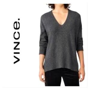 Vince Women’s Double V- Neck Linen Sweater